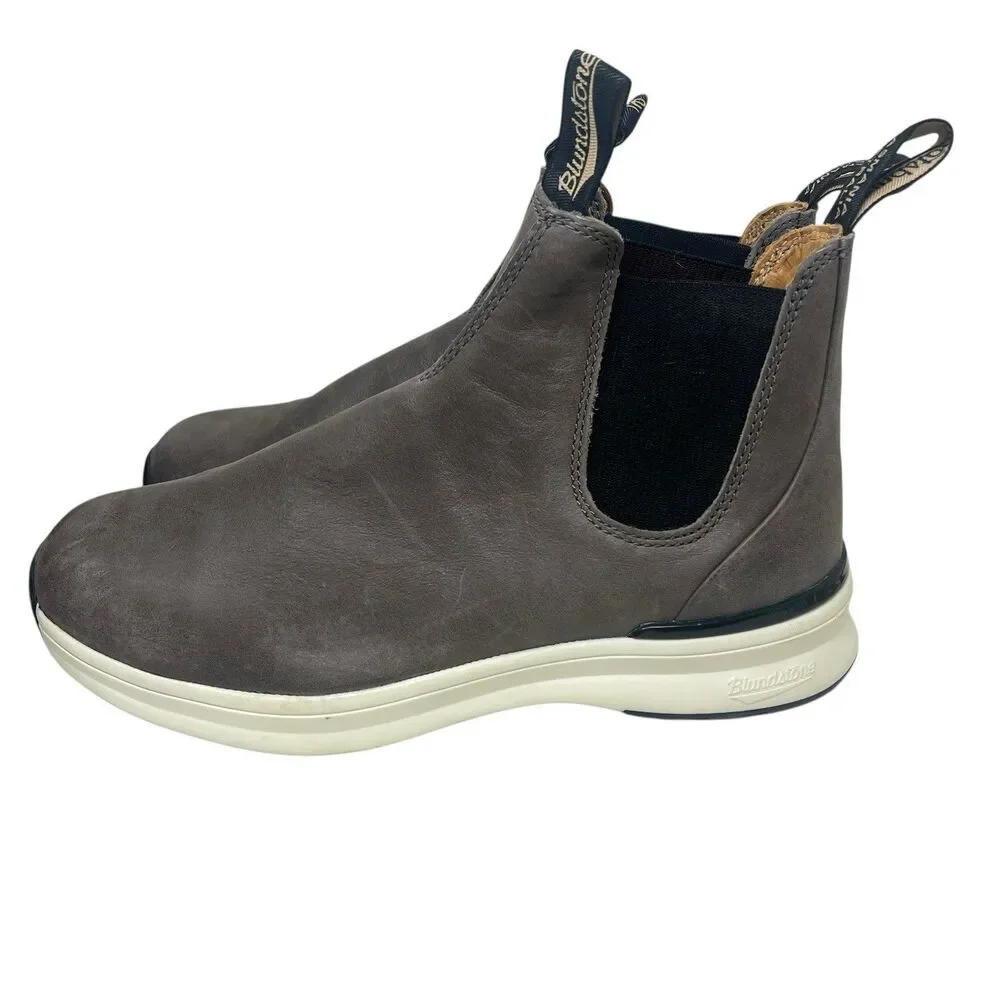 Blundstone Chelsea Boots 10.5 Gray Leather Active Series Slip On UK 7.5